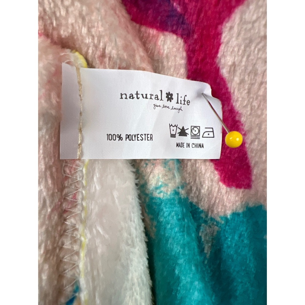 Natural Life Towel Wrap Skirt Women L/XL Coverup Floral Love Plush Ruffle Hem - Picture 3 of 7
